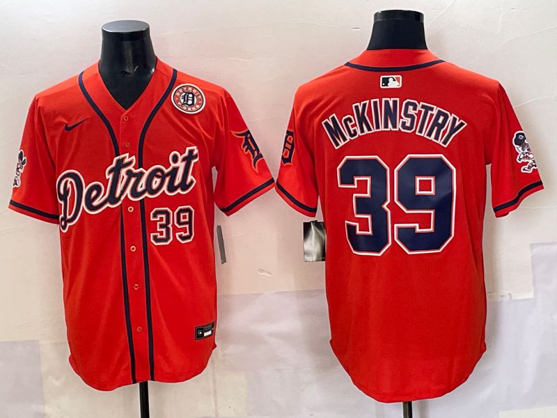 Men 2025 Detroit Tigers 39 Mckinstry Orange Nike MLB Jersey style 05